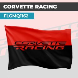 Drapeau CORVETTE RACING NOIR & ROUGE | Pavillon | Marque Automobile