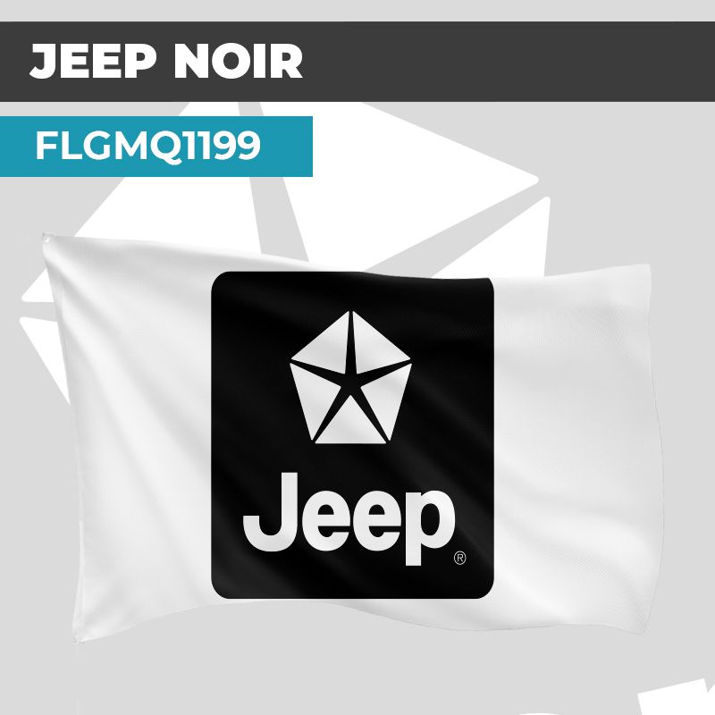 Drapeau JEEP FOND BLANC | Pavillon | Marque Automobile