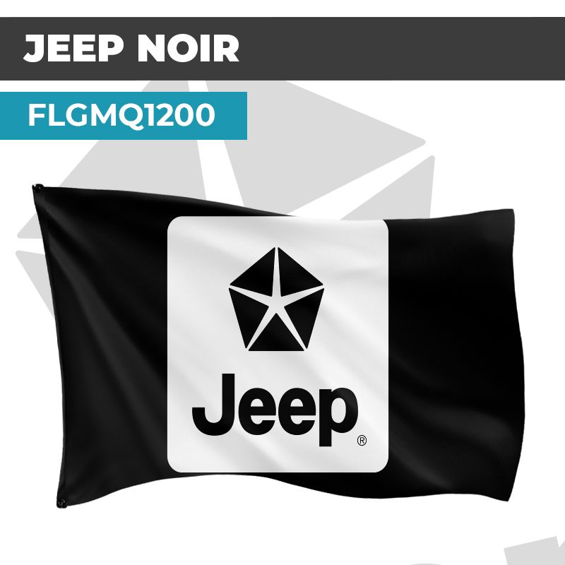 Drapeau JEEP FOND NOIR | Pavillon | Marque Automobile