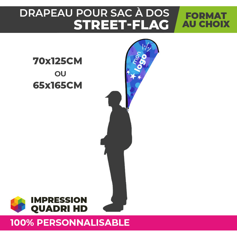 Drapeau pour Sac à Dos personnalisé STREET FLAG