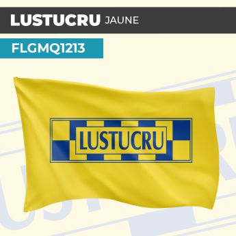Drapeau LUSTUCRU FOND JAUNE | Pavillon | Marque Alimentaire