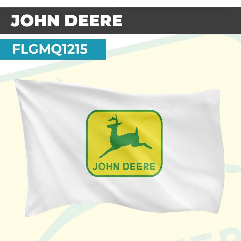 Drapeau JOHN DEERE FOND BLANC | Pavillon | Marque Automobile