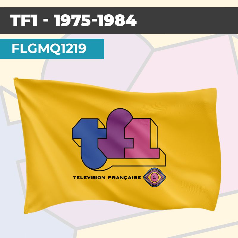 Drapeau TF1 - 1975-1984 | Pavillon | Marque Chaîne de Télévision