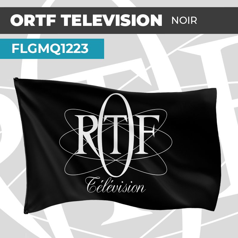 Drapeau ORTF TÉLÉVISION NOIR | Pavillon | Marque Chaîne de Télévision