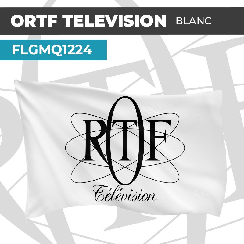 Drapeau ORTF TÉLÉVISION BLANC | Pavillon | Marque Chaîne de Télévision