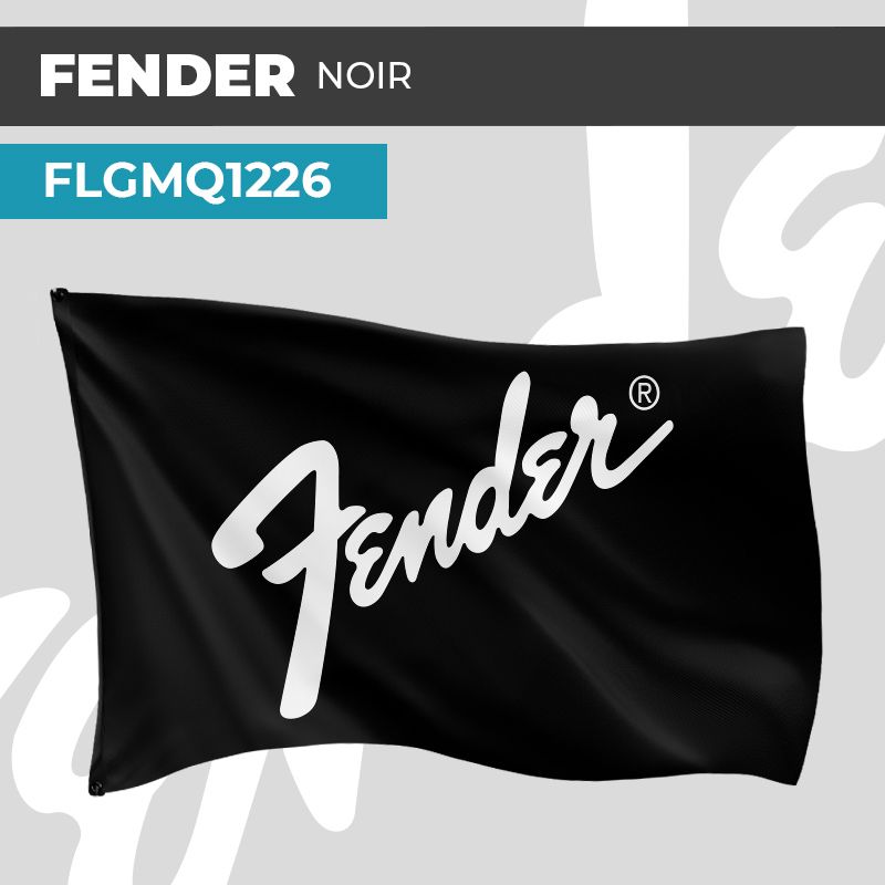 Drapeau FENDER NOIR | Pavillon | Marque Guitare