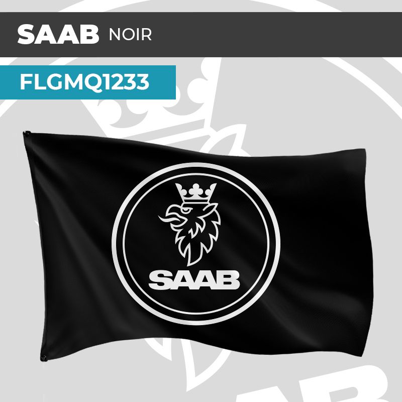 Drapeau SAAB NOIR | Pavillon | Marque Automobile