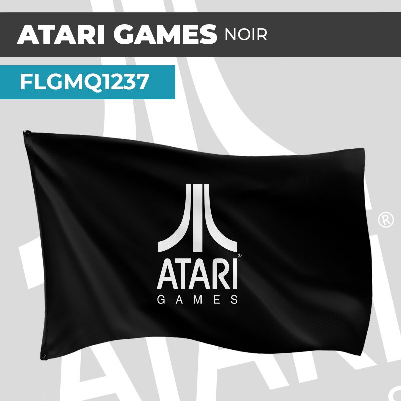 Drapeau ATARI GAMES NOIR | Pavillon | Marque Jeux Vidéos