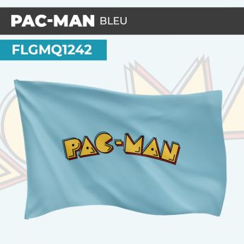 Drapeau PAC-MAN BLEU | Pavillon | Marque Jeux Vidéos
