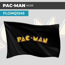 Drapeau PAC-MAN NOIR | Pavillon | Marque Jeux Vidéos