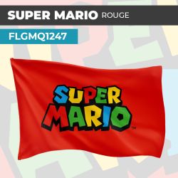 Drapeau SUPER MARIO ROUGE | Pavillon | Marque Jeux Vidéos
