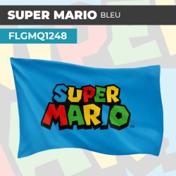 Drapeau SUPER MARIO BLEU | Pavillon | Marque Jeux Vidéos