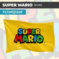 Drapeau SUPER MARIO JAUNE | Pavillon | Marque Jeux Vidéos