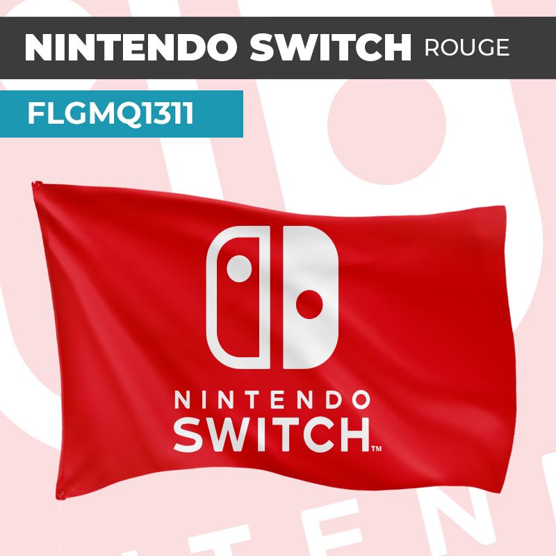 Drapeau NINTENDO SWITCH ROUGE | Pavillon | Marque de Jeux-Vidéos