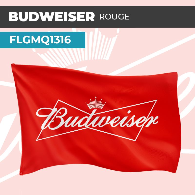 Drapeau BUDWEISER ROUGE | Pavillon | Marque de Bières