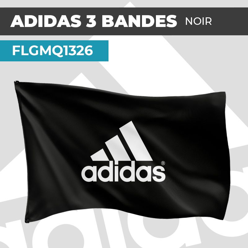 Drapeau ADIDAS 3 BANDES NOIR | Pavillon | Marque de Sport