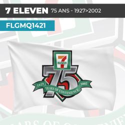 Drapeau 7 ELEVEN 75 ANS - 1927-2002 | Pavillon | Marque Supérette Vintage