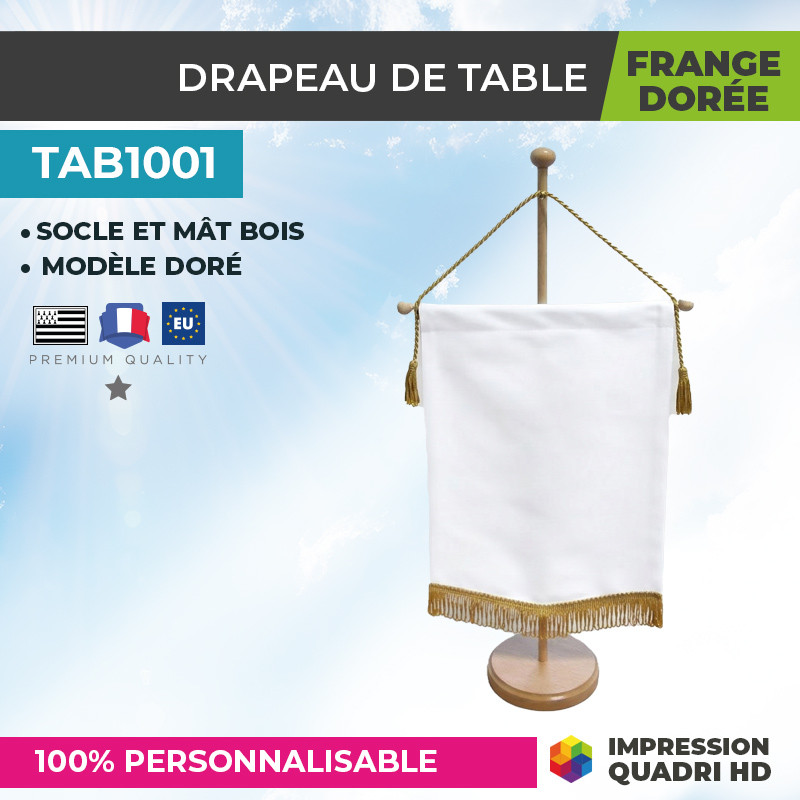 Drapeau de table doré personnalisé