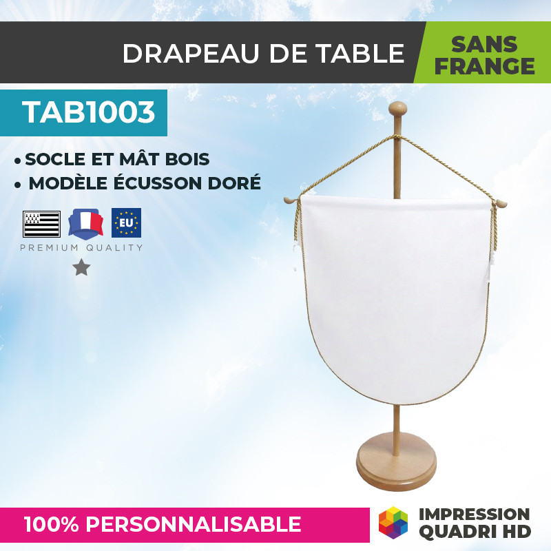 drapeau écusson personnalisé pour table