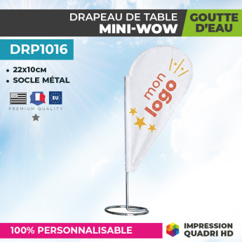 Drapeau de Table personnalisé MINI-WOW | Forme Goutte d'eau