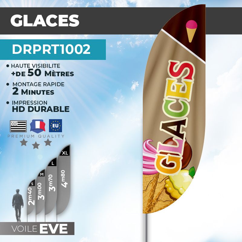 Drapeau GLACES | IMPRESSION SUBLIMATION | DRPRT1002