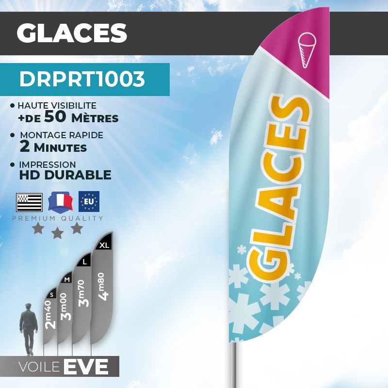 Drapeau GLACES | Toile Sublimation | DRPRT1003