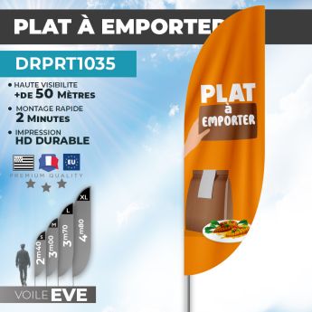 Drapeau PLAT À EMPORTER | Voile + Mat | avec ou sans Pied