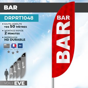 Drapeau BAR | Voile + Mat | avec ou sans Pied