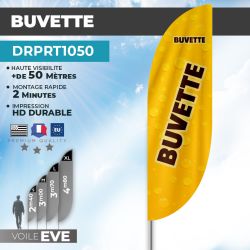Drapeau BUVETTE | Voile + Mat | avec ou sans Pied