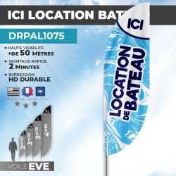 Drapeau ICI LOC. DE BATEAU |Impression Durable | DRPAL1075