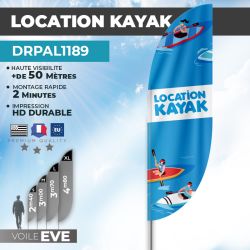 Drapeau LOCATION KAYAK |Haute visibilité | DRPAL1189