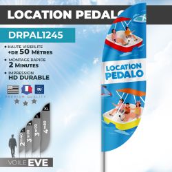 Drapeau LOCATION DE PEDALO |Haute visibilité | DRPAL1245