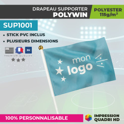 Drapeau supporter personnalisé tissu polyester