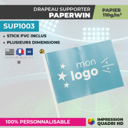 drapeau supporter en papier personnalisé paperwin