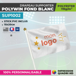Drapeau supporter personnalisé polyester 15x20cm