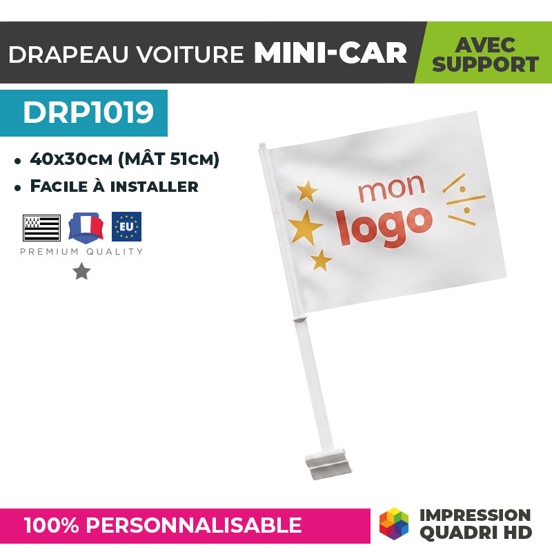 Drapeau voiture personnalisable MINI-CAR