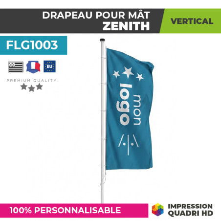 Drapeau vertical personnalisé pour mât - Impression publicitaire d'entreprise