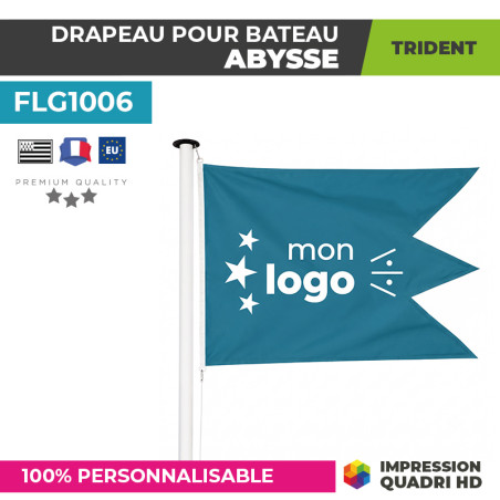 Drapeau personnalisé pour bateau en forme de trident