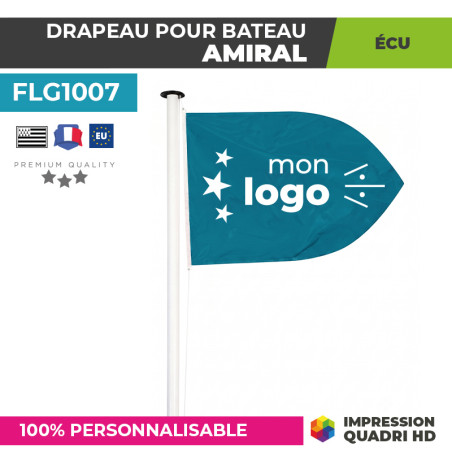 Drapeau personnalisé pour bateau en forme de blason