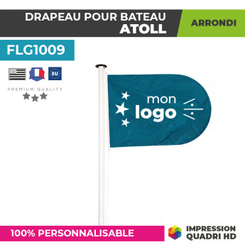 Drapeau personnalisé pour bateau en forme arrondie