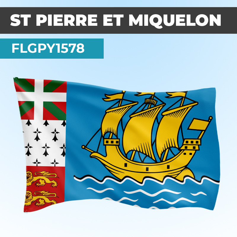 Drapeau ST PIERRE ET MIQUELON | Pavillon | Provinces Françaises