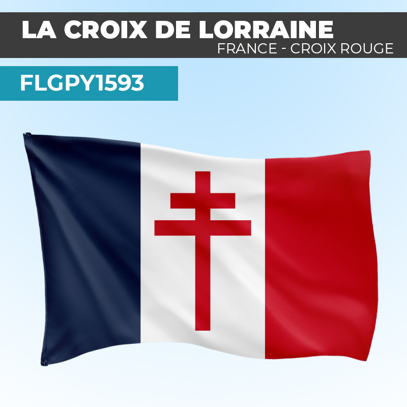 Drapeau FRANCE LIBRE | La Croix de Lorraine Rouge | Drapeau Historique