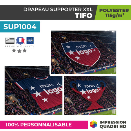 Drapeaux de stade bicolore avec mon logo