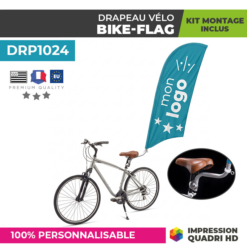vélo porte-drapeau avec mon logo
