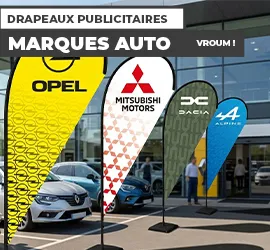 Beachflags aux logos de marques automobiles