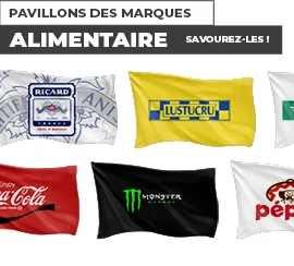 Pavillons aux logos de marques alimentaires