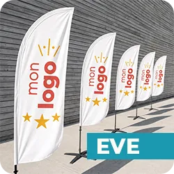 Beachflag personnalisé EVE forme plume