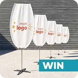 Oriflamme personnalisée WIN forme verre