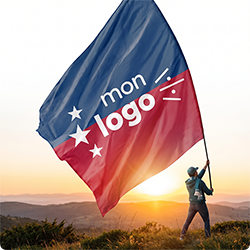 Drapeau supporter géant personnalisé sur mât