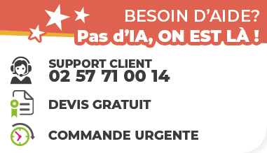 Support client au 02 57 71 00 14 : devis gratuit et commande urgente